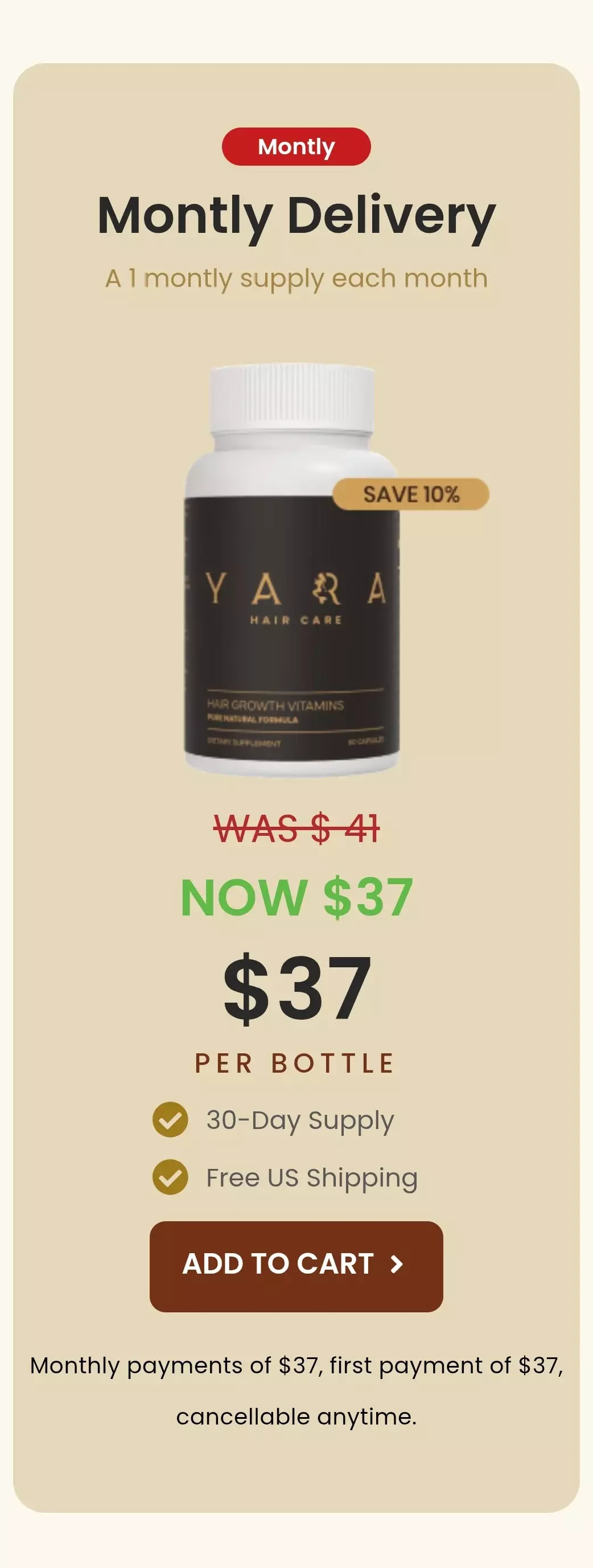 Yara Hair Care™ 1 bottle pricing